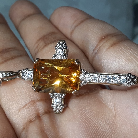 925 Genuine Fire Citrine and Untreated White Zircons.PRICE IS FIRM. - Picture 11 of 17